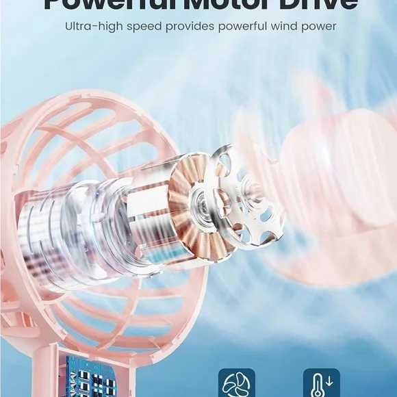 Gaiatop Mini Handheld Fan - Brand New - Pink - Picture 3 of 8